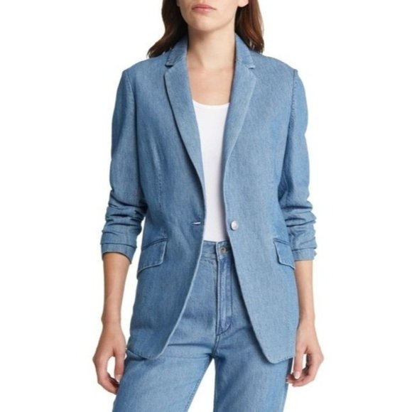 Rag & Bone NWT Margot Blue Denim Blazer Jacket 00 - Picture 1 of 9